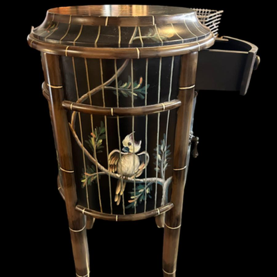 Painted Birdcage Accent Table