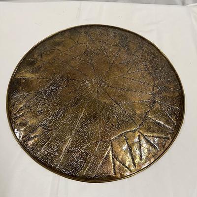 Large Gold Metal Filigree Plate & Lidded Urn/Candle Holder (B1-RG)