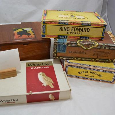 Lot of Vintage Cigar Boxes Assorted Brands