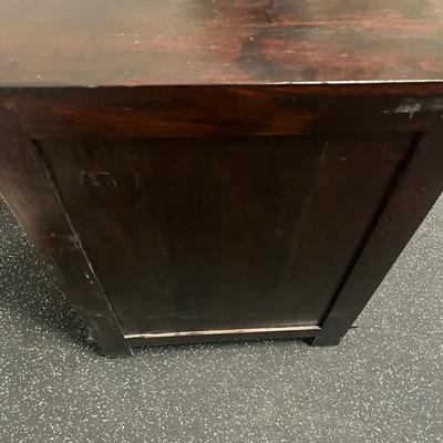 Wooden Side Table with Iron Insert & Handle (B2-MG)