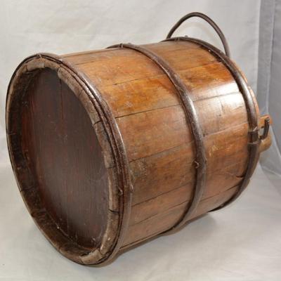 Antique Wrought Iron & Wood Well Bucket