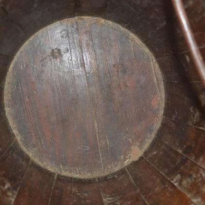 Antique Wrought Iron & Wood Well Bucket