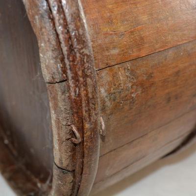 Antique Wrought Iron & Wood Well Bucket