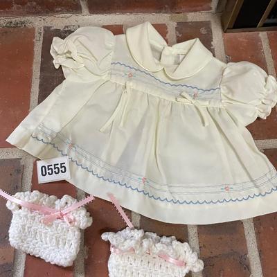 Doll dress and booties