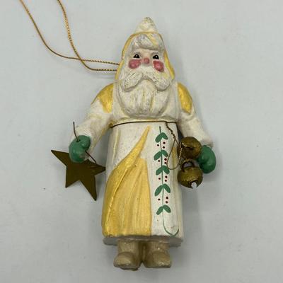 House of Hatten White and Gold Santa Claus with Star Christmas Holiday Ornament