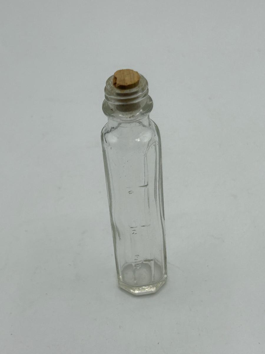 Vintage Ribbed Clear Glass Vile Bottle with Measurement Marks and Cork ...