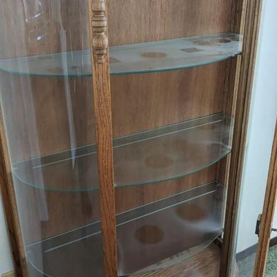 Locking Potbelly Curio Cabinet with Key