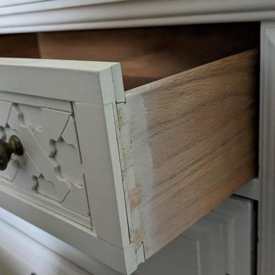 Cream Kent Coffey Dresser with Mid Century Accents