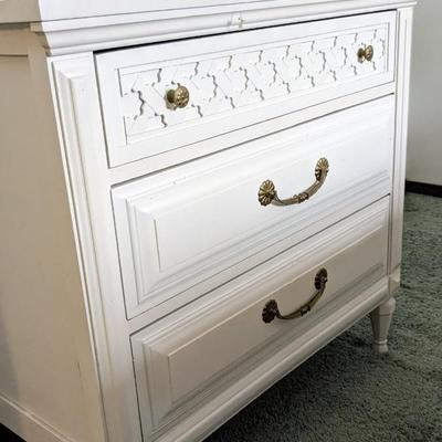Cream Kent Coffey Dresser with Mid Century Accents
