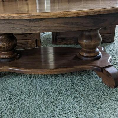 White Clad Side Tables and Oval Coffee Table 
