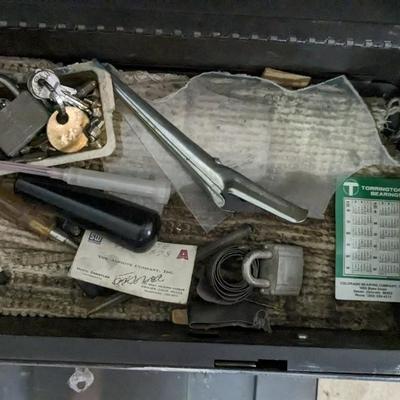 Huot Machinist Box and Metal Toolbox with Contents