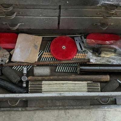 Huot Machinist Box and Metal Toolbox with Contents