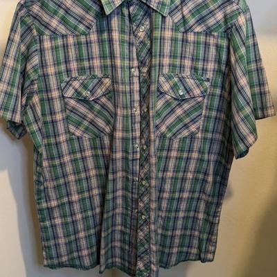 Shortsleeve Pearl Snap Button Men's Shirts