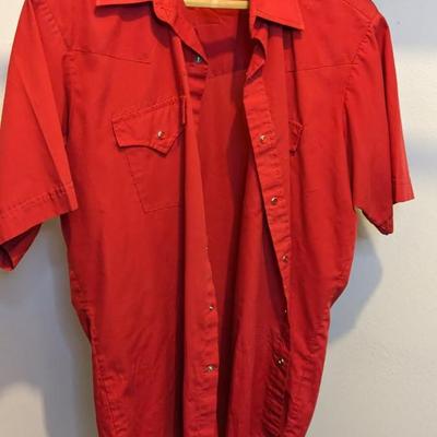 Shortsleeve Pearl Snap Button Men's Shirts
