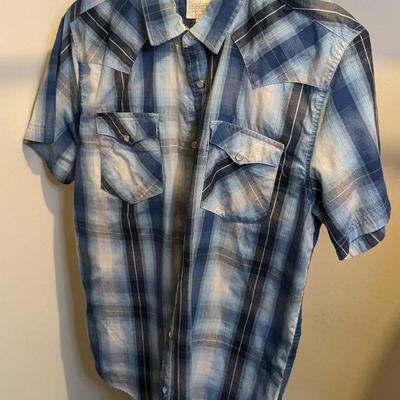 Shortsleeve Pearl Snap Button Men's Shirts