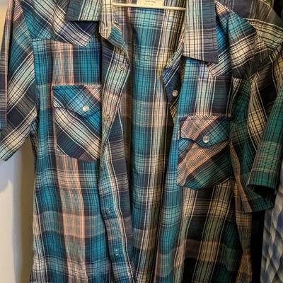 Shortsleeve Pearl Snap Button Men's Shirts