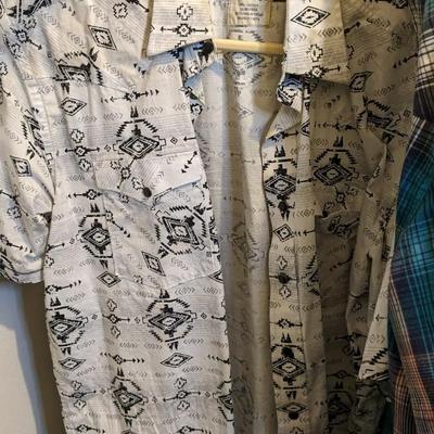 Shortsleeve Pearl Snap Button Men's Shirts
