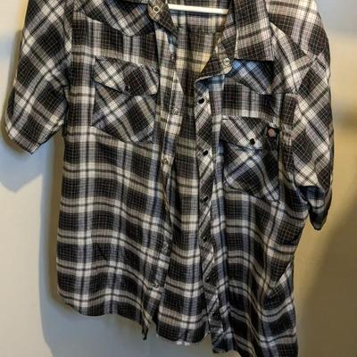 Shortsleeve Pearl Snap Button Men's Shirts