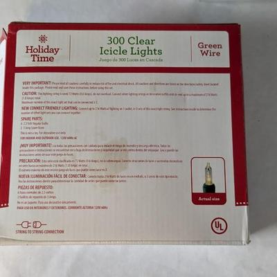 New in Box Clear Icicle Lights