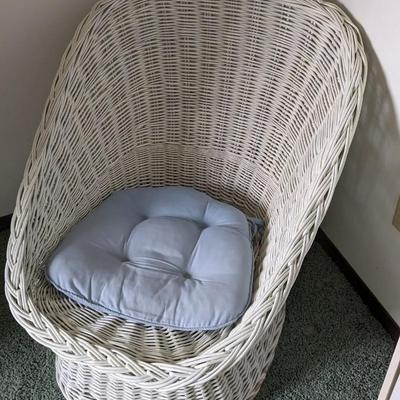 White Wicker Chair and Other Furniture