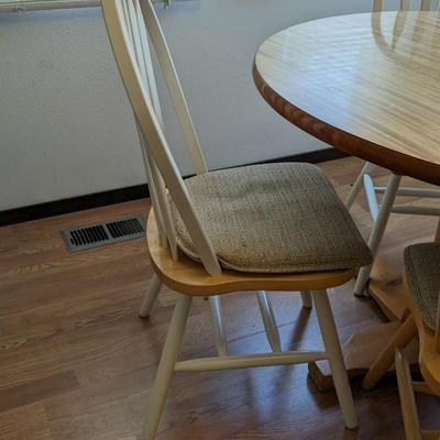 Two Tone Round Dining Table and Chairs