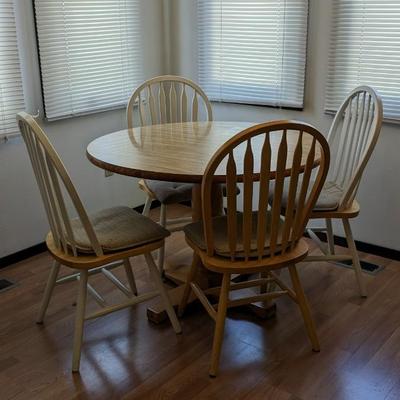 Two Tone Round Dining Table and Chairs
