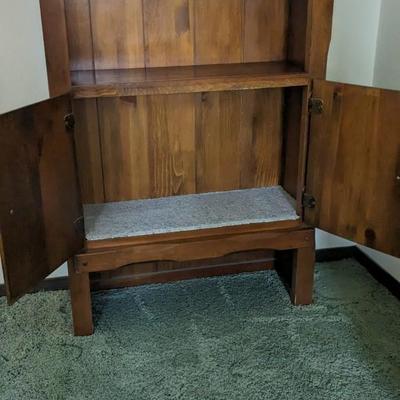 Wood Cabinet and Mirror