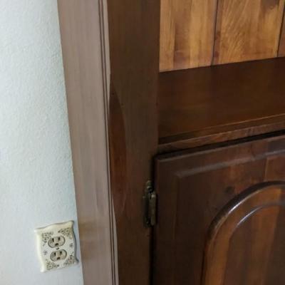 Wood Cabinet and Mirror