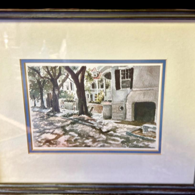 Framed and Matted Watercolor Print, Charleston, SC