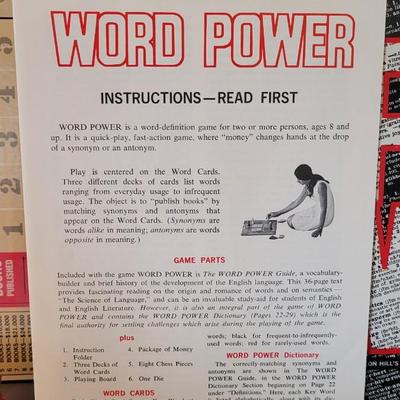 1967 Word Power Board Game