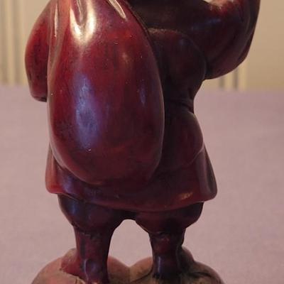 Vintage Carved Cinnabar Chinese 7 God's with Lacquered Stand