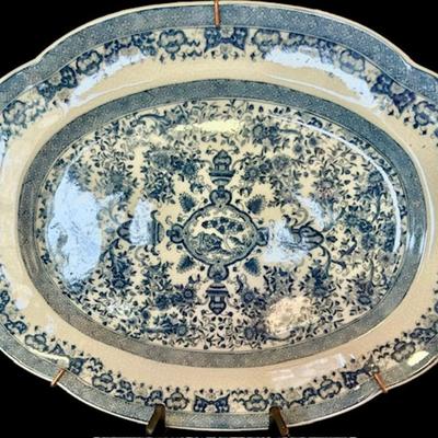 Beautiful Blue and White Serving Platter, 1987
