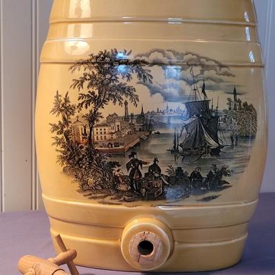 Vintage Transferware Royal Staffordshire Creameries "Royal Harbor" Spirits, Lemonade or Water Dispenser