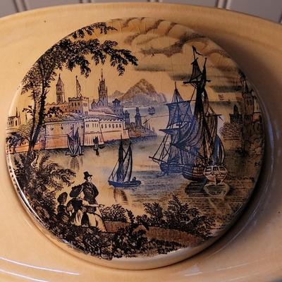 Vintage Transferware Royal Staffordshire Creameries "Royal Harbor" Spirits, Lemonade or Water Dispenser