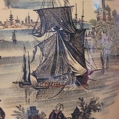 Vintage Transferware Royal Staffordshire Creameries "Royal Harbor" Spirits, Lemonade or Water Dispenser