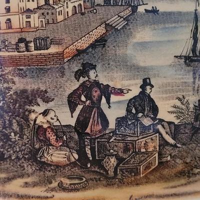 Vintage Transferware Royal Staffordshire Creameries "Royal Harbor" Spirits, Lemonade or Water Dispenser