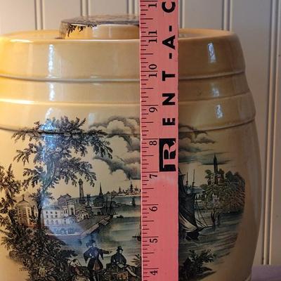 Vintage Transferware Royal Staffordshire Creameries "Royal Harbor" Spirits, Lemonade or Water Dispenser