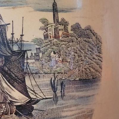 Vintage Transferware Royal Staffordshire Creameries "Royal Harbor" Spirits, Lemonade or Water Dispenser