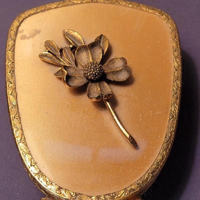 Vintage Ormolu-Style Vanity Set With Brush, Mirror, and Perfume Bottle