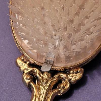 Vintage Ormolu-Style Vanity Set With Brush, Mirror, and Perfume Bottle