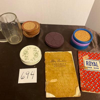 Vintage Cookbooks and Beer Mug