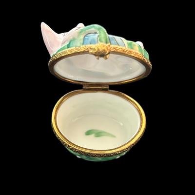 Rochland Limoges Pink Pig Trinket Box