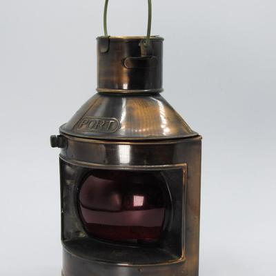 Retro Reproduction of Tung Woo Nautical Ship Port Side Red Glass Hanging Oil Lantern