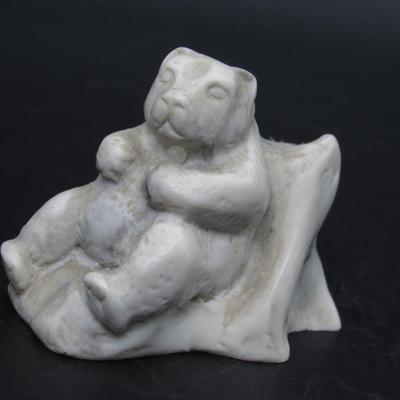 Small Vintage Wild Bear Pearlite Handcrafted in Canada Marblecraft Souvenir Figurine