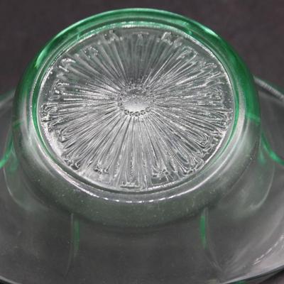 Vintage Glowing Vaseline Uranium Green Mid Century Glass Serving Display Dish