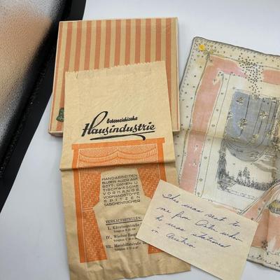 Vintage Delicate Princess Design Ladies Hanky with Handwritten Note