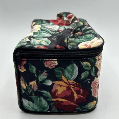 Floral Pattern Soft Side Travel Cosmetic Toiletry Case