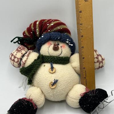 Cute Ice-Skating Snowman Plush Stuffed Animal Doll