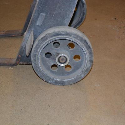 Antique Wood and Cast Iron Hand Truck 2 Wheel