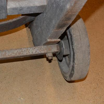 Antique Wood and Cast Iron Hand Truck 2 Wheel